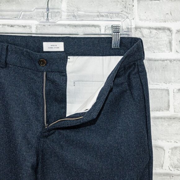 APOLIS Global Citizen Wool Blend Trouser Pants Navy Blue Size 30 - Picture 4 of 9